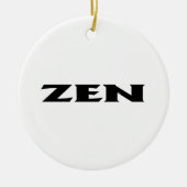 Zen zwart wit rond keramisch ornament (Voorkant)