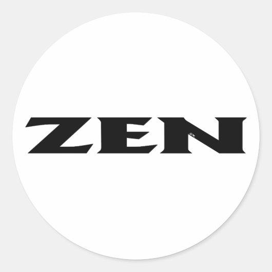 Zen zwart wit ronde grote stickers (Voorkant)