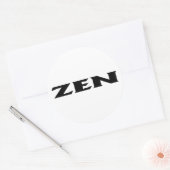Zen zwart wit ronde grote stickers (Envelop)