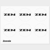 Zen zwart wit ronde grote stickers (Vel)