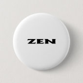 Zen zwart wit standaard ronde knop button 5,7 cm (Voorkant)