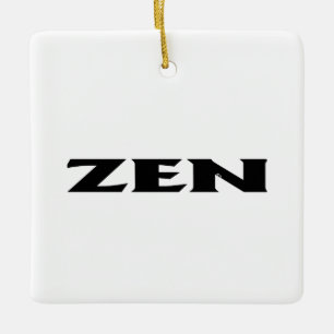 Zen zwart wit vierkant keramisch ornament