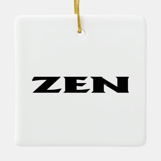 Zen zwart wit vierkant keramisch ornament (Voorkant)