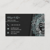 Zen zwarte boeddha minimale yoga studio visitekaartje (Achterkant)