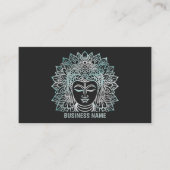 Zen zwarte boeddha minimale yoga studio visitekaartje (Voorkant)