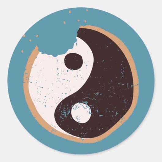 Zen Zwarte en Witte Koekje Ronde Sticker (Voorkant)