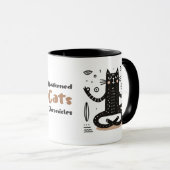 Zen Zwarte Kat Drijvend In Meditatie Mok (Voorkant rechts)