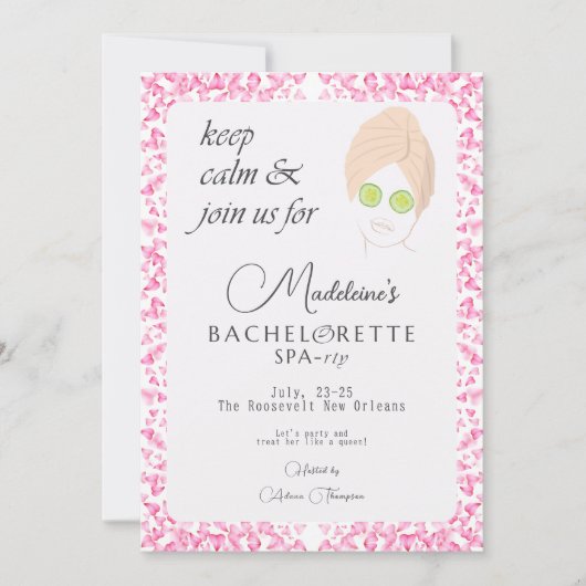 Zen Zwembad & Spa Weekend Getaway Bachelorette Par Kaart (Voorkant)