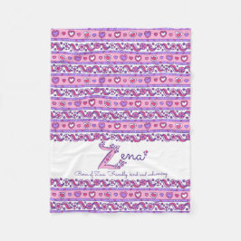 Zena gepersonaliseerde Z-naam betekent kinder deke Fleece Deken