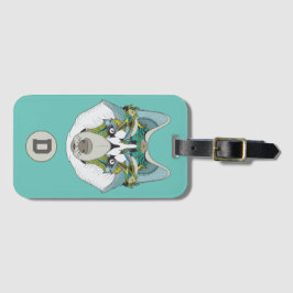 Zenart patroon Husky Hond Blauwe Husky Gezicht Bagagelabel