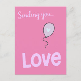 Zend je Liefde - Schattig Ballon Briefkaart