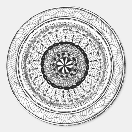 Zendala "Meer" ronde Sticker (Voorkant)