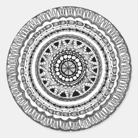 Zendala "Queste" Ronde Sticker (Voorkant)