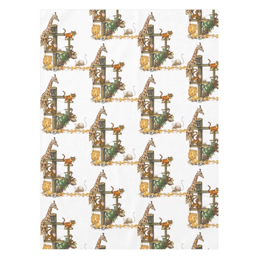 Zenddag in het wild levende dieren in tablecloth tafelkleed (Voorkant)