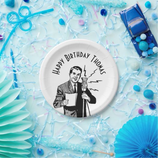  zenddag radiozender papieren bordje (Feest)