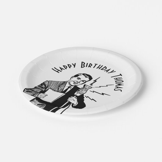 zenddag radiozender papieren bordje (Gekanteld)