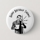 zenddag radiozender ronde button 5,7 cm (Voorkant)