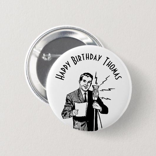 zenddag radiozender ronde button 5,7 cm (Voorkant /achterkant)