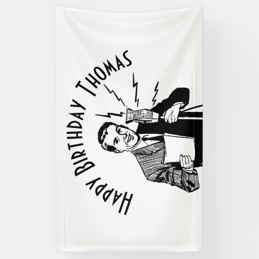 zenddag radiozender spandoek (Verticaal)