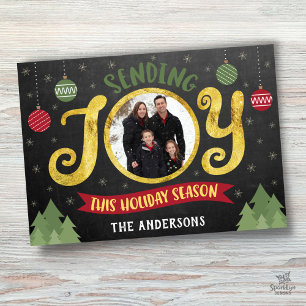 Zenden Joy Holiday Seizoen Gouden Kerst Ornament Feestdagenkaart