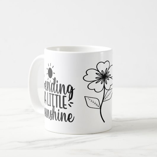 Zendend een weinig zonneschijn, Inspirerend Mok va (Voorkant links)