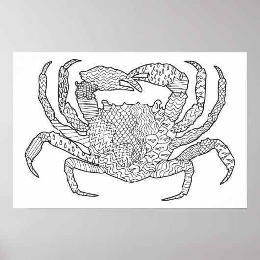 Zendoodle Crab 2 Poster (Voorkant)
