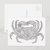 Zendoodle Crab Briefkaart (Voorkant / Achterkant)