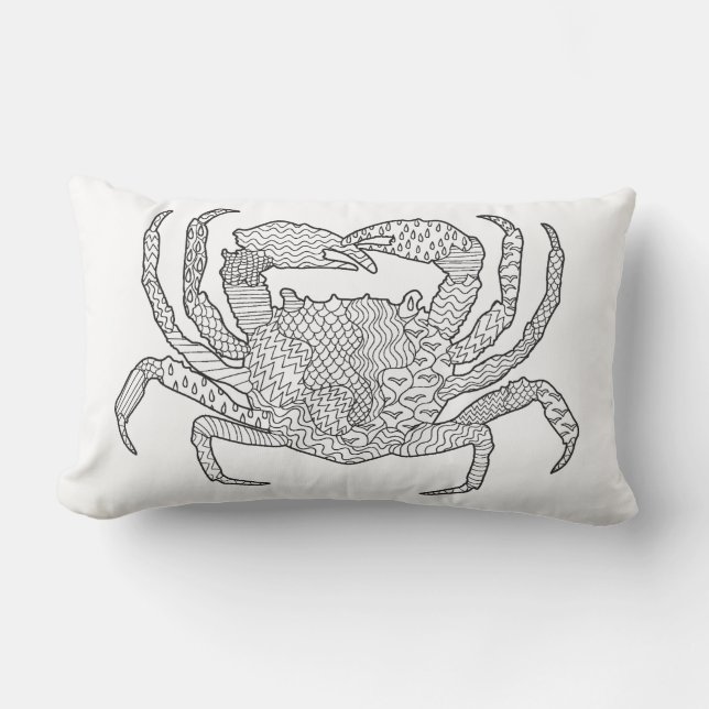 Zendoodle Crab Kussen (Voorkant)