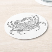 Zendoodle Crab Ronde Kartonnen Onderzetter (Gebogen)