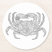 Zendoodle Crab Ronde Kartonnen Onderzetter (Voorkant)