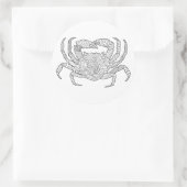 Zendoodle Crab Ronde Sticker (Tas)