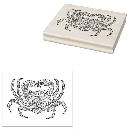 Zendoodle Crab Rubberstempel (Gestempeld)