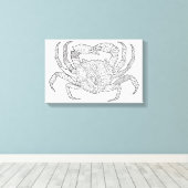 Zendoodle krab 6 canvas afdruk (Insitu (Houten vloer))