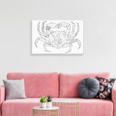 Zendoodle krab 6 canvas afdruk (Insitu (Woonkamer))