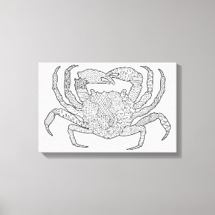 Zendoodle krab 6 canvas afdruk