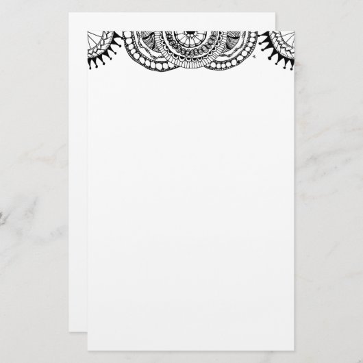 Zendoodle Mandala Header 1 Briefpapier (Voorkant / Achterkant)