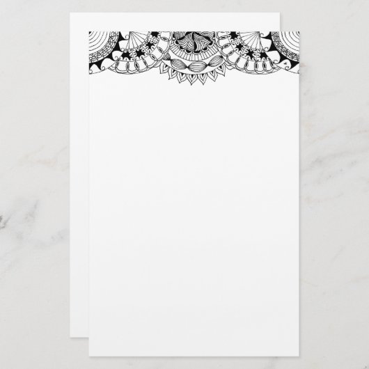 Zendoodle Mandala Header 2 Briefpapier (Voorkant / Achterkant)