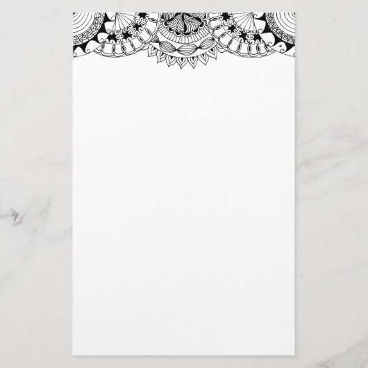 Zendoodle Mandala Header 2 Briefpapier (Voorkant)