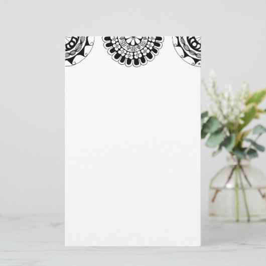 Zendoodle Mandala Header 3 Briefpapier (Staand voorkant)