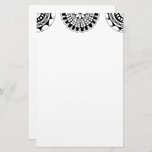 Zendoodle Mandala Header 3 Briefpapier (Voorkant / Achterkant)