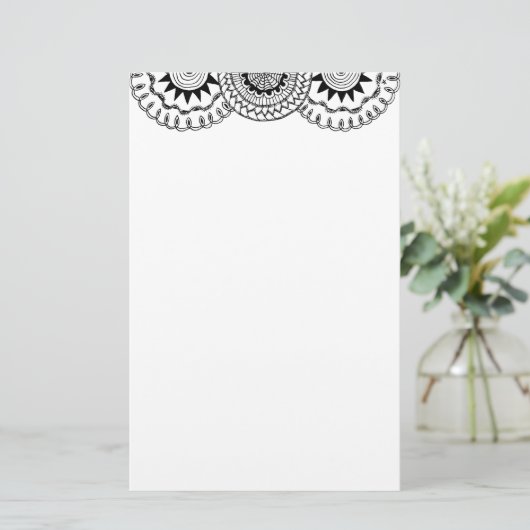 Zendoodle Mandala Header 4 Briefpapier (Staand voorkant)