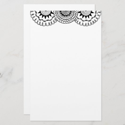 Zendoodle Mandala Header 4 Briefpapier (Voorkant / Achterkant)