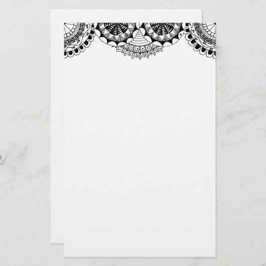 Zendoodle Mandala Header 5 Briefpapier (Voorkant / Achterkant)