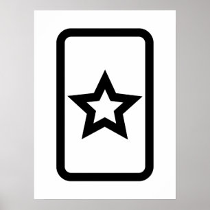 Zener-Kaart   Holle 5 puntige ster Poster