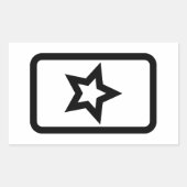Zener-Kaart | Holle 5 puntige ster Rechthoekige Sticker (Voorkant)