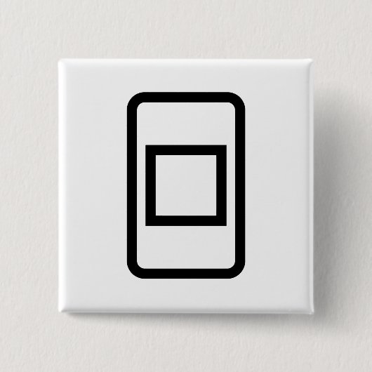 Zener-Kaart | Holle vierkant Vierkante Button 5,1 Cm (Voorkant)
