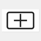 Zener-Kaart | plusteken Rechthoekige Sticker (Voorkant)