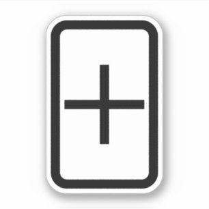 Zener-Kaart plusteken Sticker