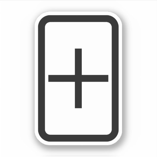 Zener-Kaart | plusteken Sticker (Voorkant)