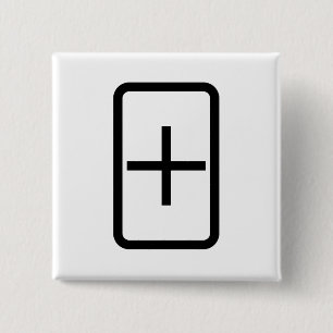 Zener-Kaart   plusteken Vierkante Button 5,1 Cm